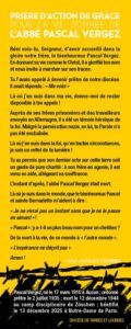 Prière Pascal Vergez